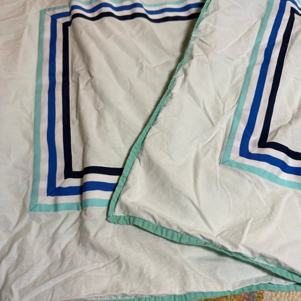 Pottery Barn Teen Ribbon blue stripe euro shams